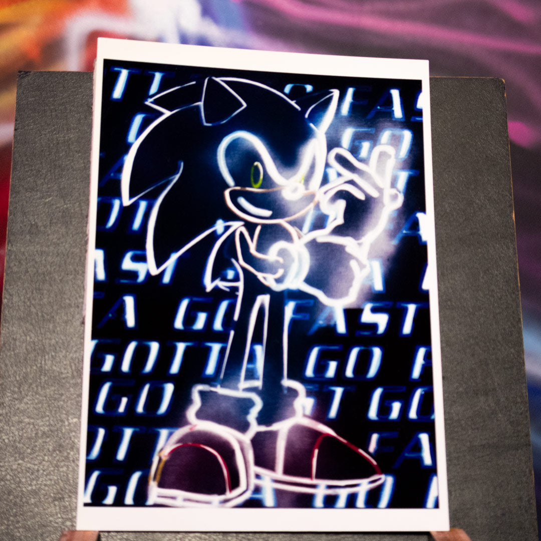 Neon Sonic - A5 Print