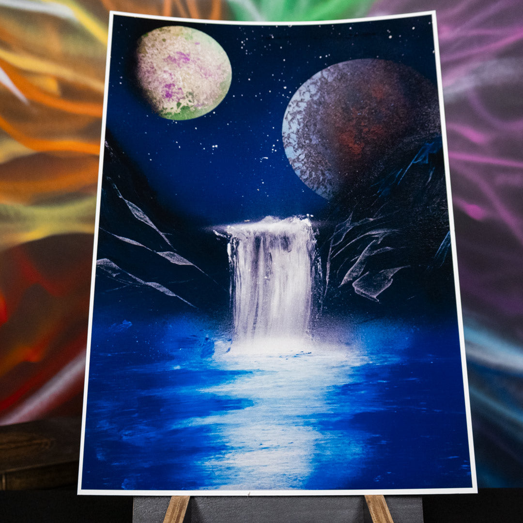 Waterfall Planets - A3 Print